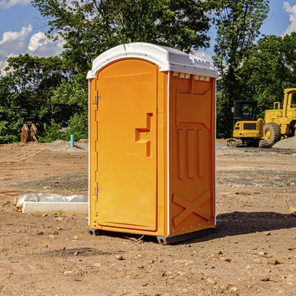 how often are the portable restrooms cleaned and serviced during a rental period in Hunter